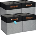 OrganiHaus 13x13 Cube Fabric Storage Bins Set of 4, Fabric Storage Cubes w/ by OrganiHaus