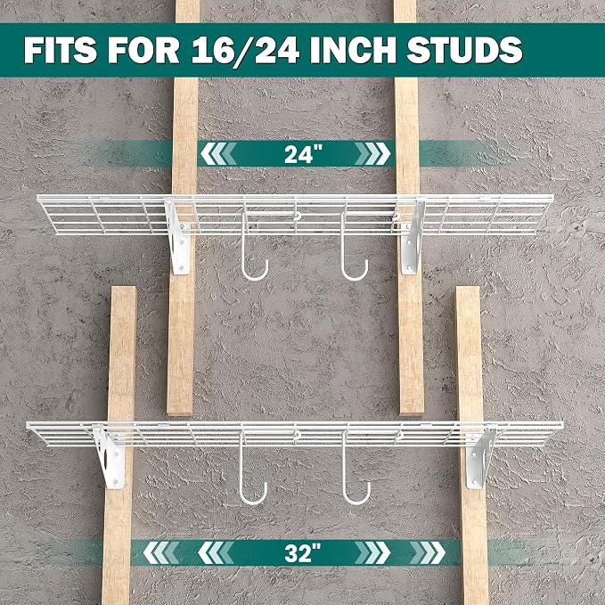 EVERHANGER Garage Wall Shelves, 12 X 48 Inch Wall Mounted Storage Shelves - Image 4