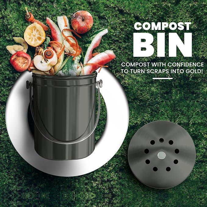 Utopia Kitchen Compost Bin for Kitchen Countertop, 1.3 Gallon Compost Bucket - Image 2