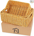 Baskets for Organizing, Undershelf Wicker Storage, Hand Woven Organizer for by WeeNest